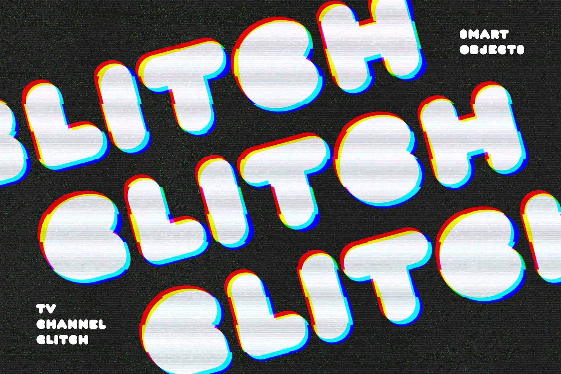 Free TV Channel Glitch Effect PSD