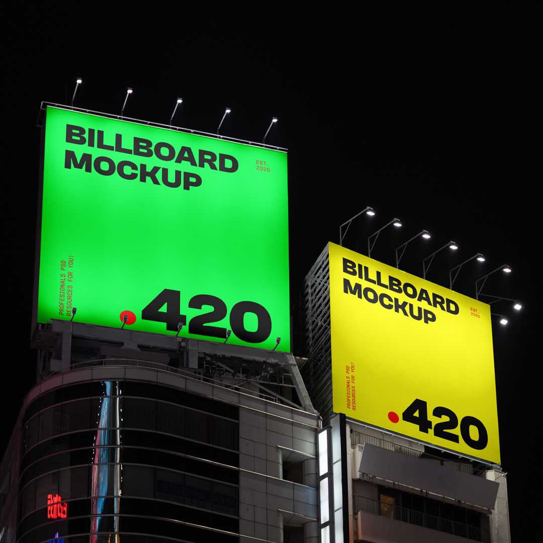 Free Two Big Billboards Mockup