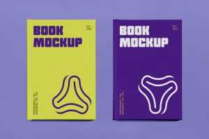 Free Two Book PSD Mockups