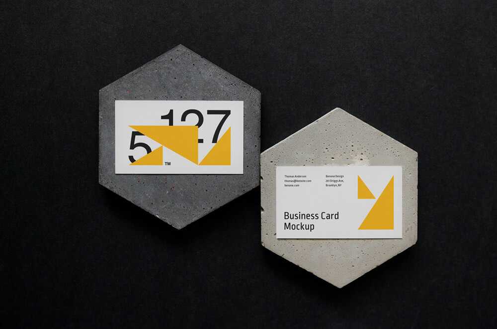 Free Two Business Card Mockup on Stones