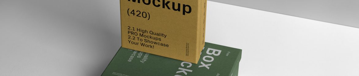 Free Two Cardboard Boxes Mockup