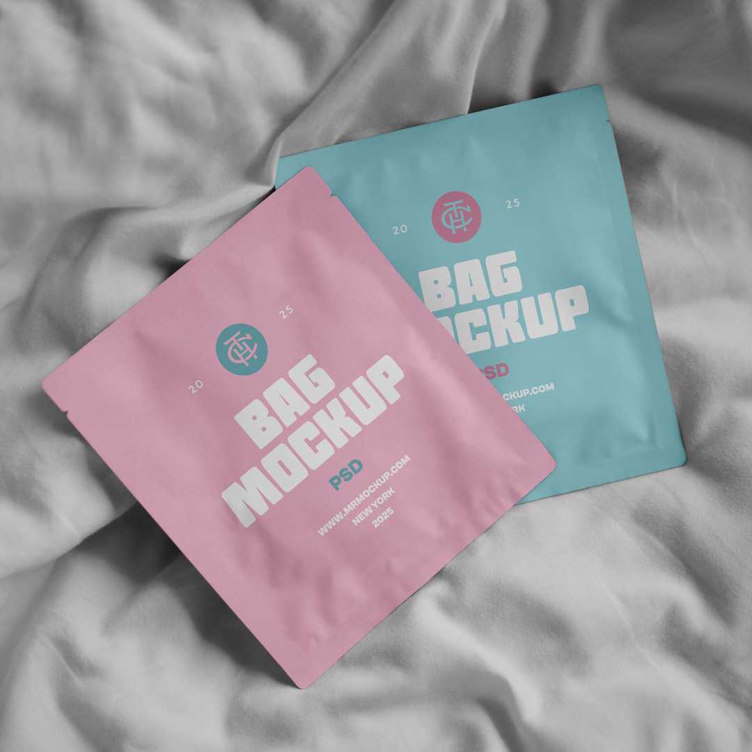 Free Two Cosmetic Bag Mockups