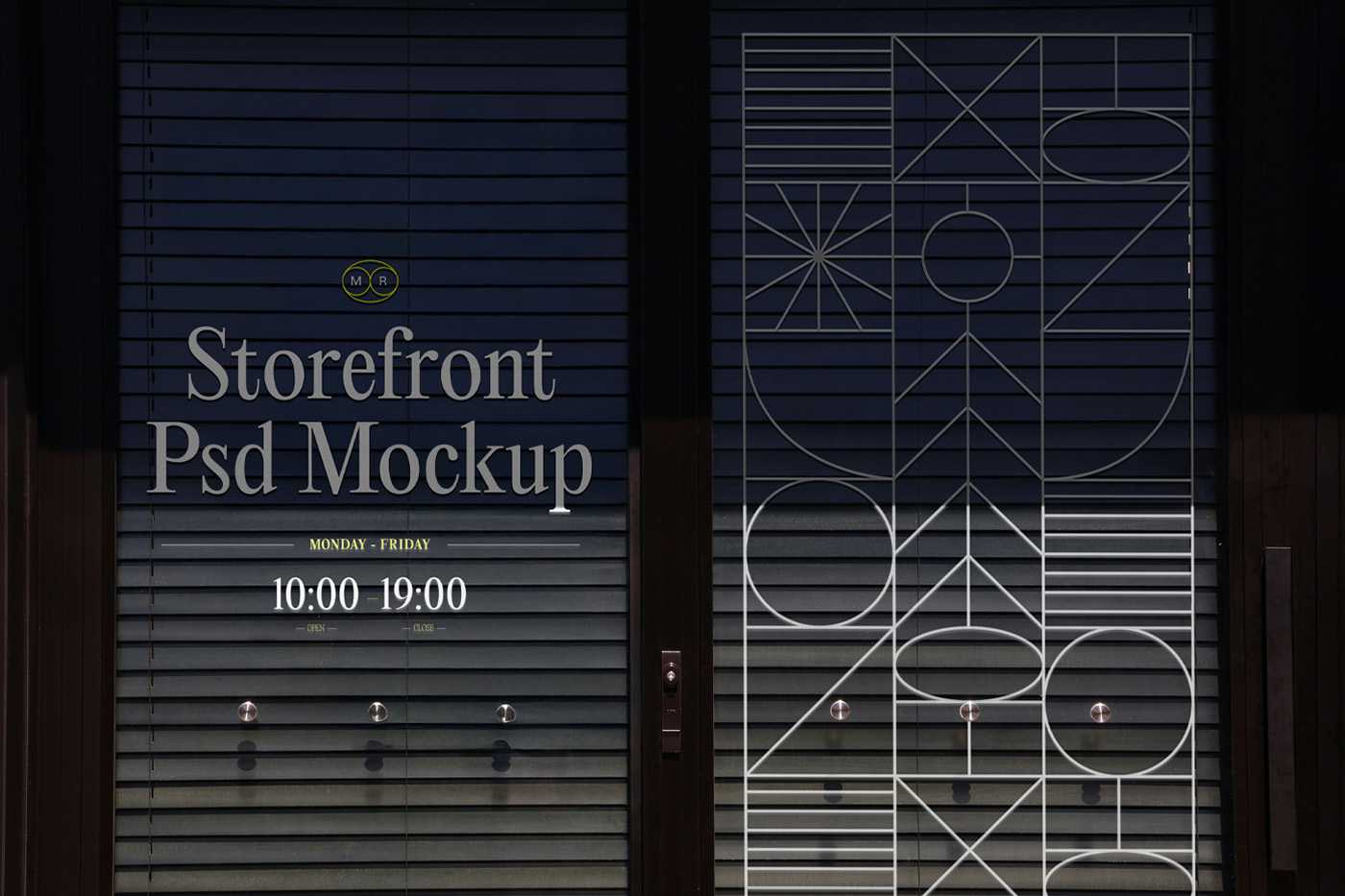 Free Two Door Window Blind Mockup