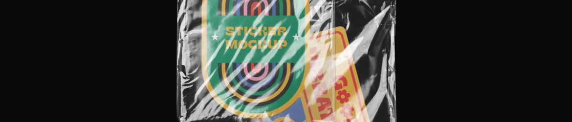 Free Two Foils with Stickers Mockup