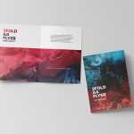 Free Two Fold A4 Wedding Card Mockup PSD