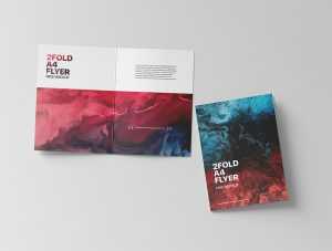 Free Two Fold A4 Wedding Card Mockup PSD