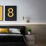 Free Two Framed Posters Mockup in Bedroom
