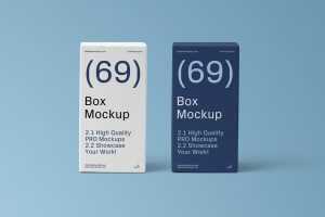 Free Two Front View Boxes Mockups