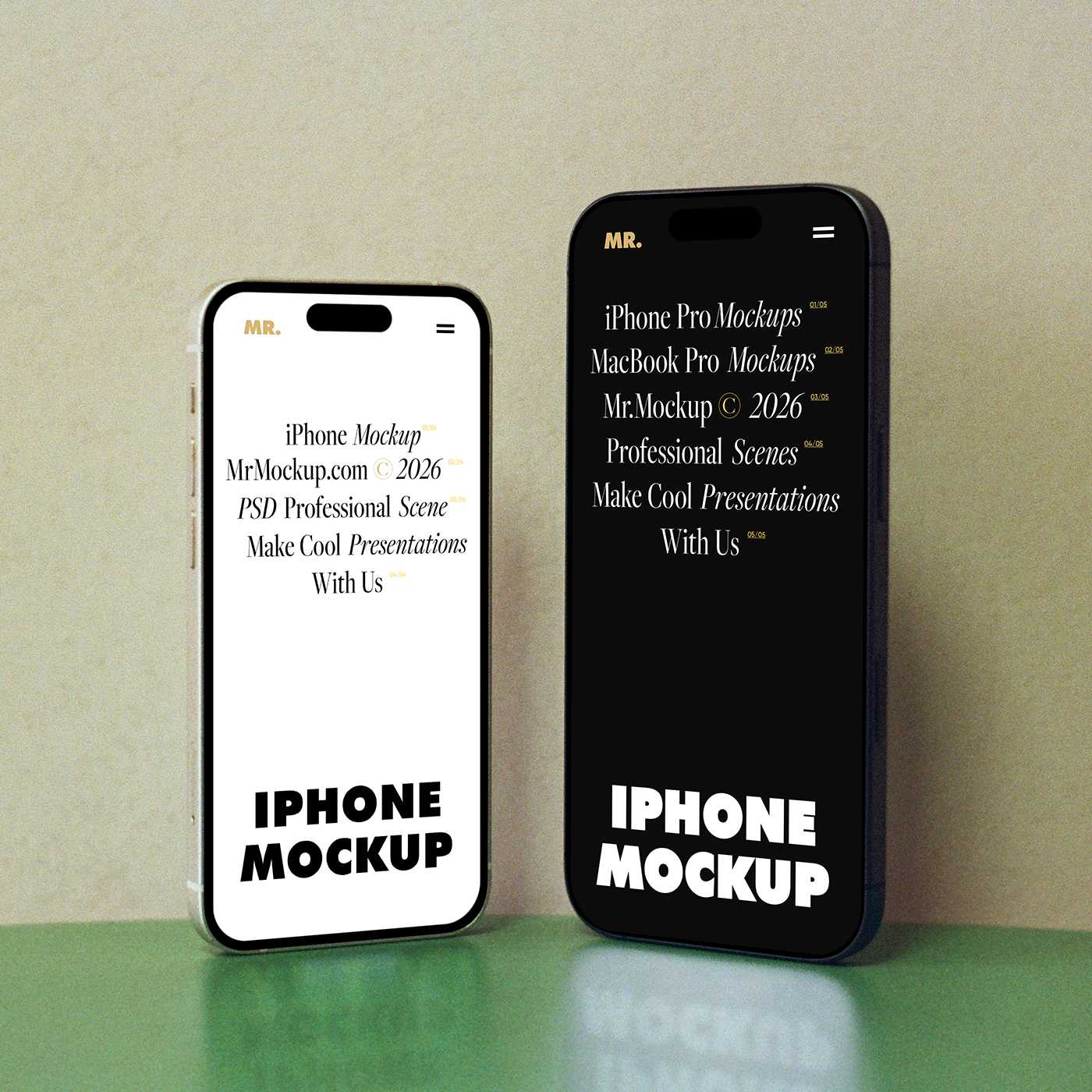 Free Two iPhone Pro Mockups
