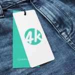 Free Two Label Tags Mockup PSD Attached to Jeans Pant