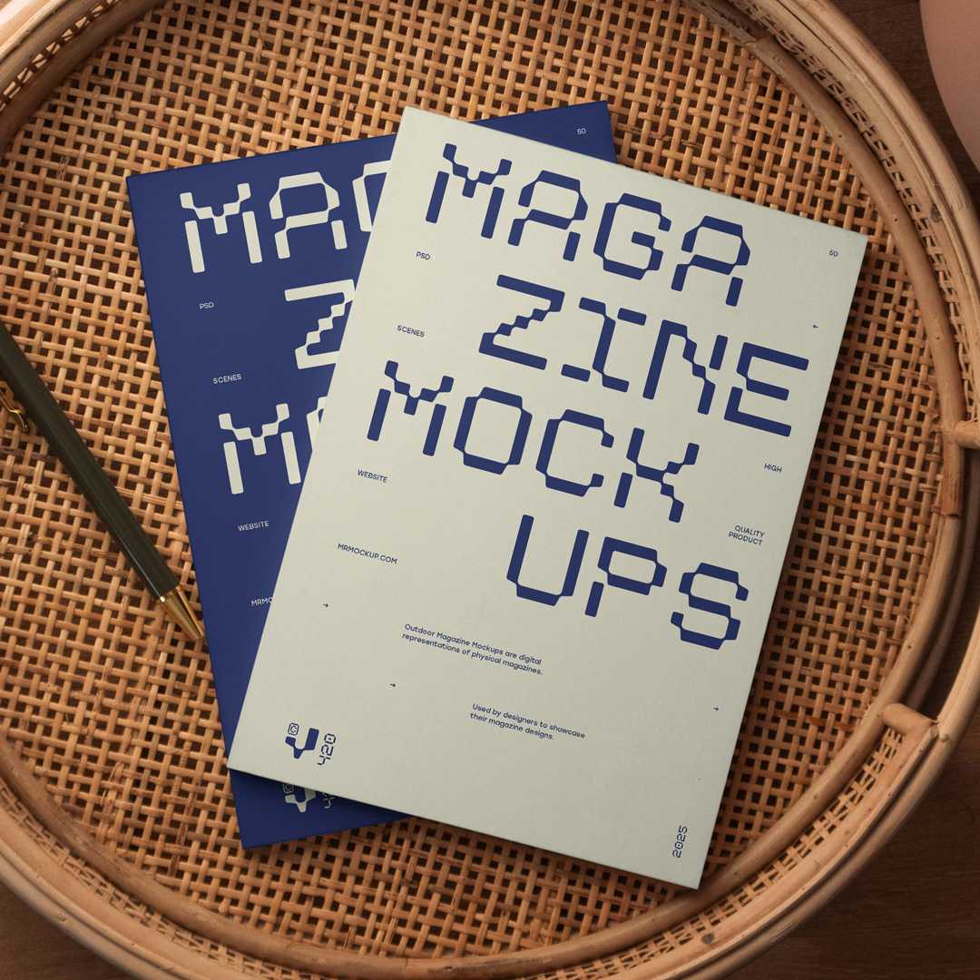 Free Two Magazine Cover PSD Mockups
