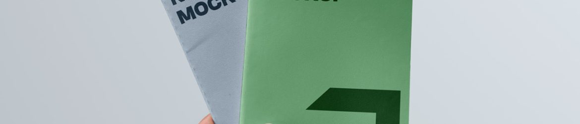 Free Two Notebook in Hand Mockups