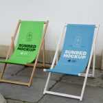 Free Two Outdoor Sunbed Mockup