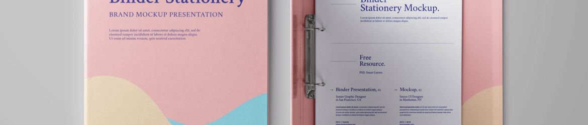 Free Two Ring Binder Folder Mockup Opened and Closed