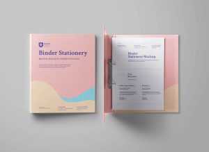 Free Two Ring Binder Folder Mockup Opened and Closed