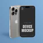 Free Two Standing Front View iPhone 16 Pro Mockups