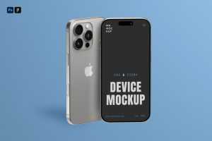 Free Two Standing Front View iPhone 16 Pro Mockups