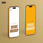 Free Two Standing iPhone 16 Pro Mockups