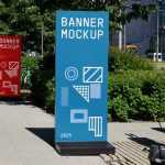 Free Two Vertical Banner Mockups