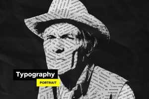 Free Typography Portrait Photo Effect PSD