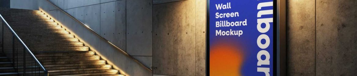 Free Underground Mounted Billboard Poster Mockup PSD