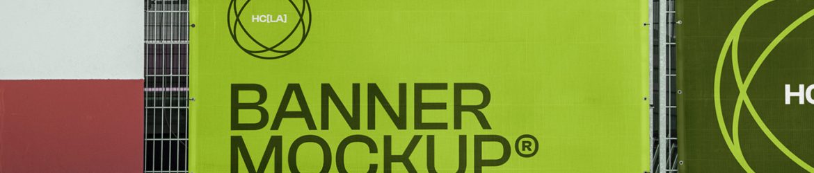 Free Urban Banners on Fence Mockup