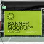 Free Urban Banners on Fence Mockup