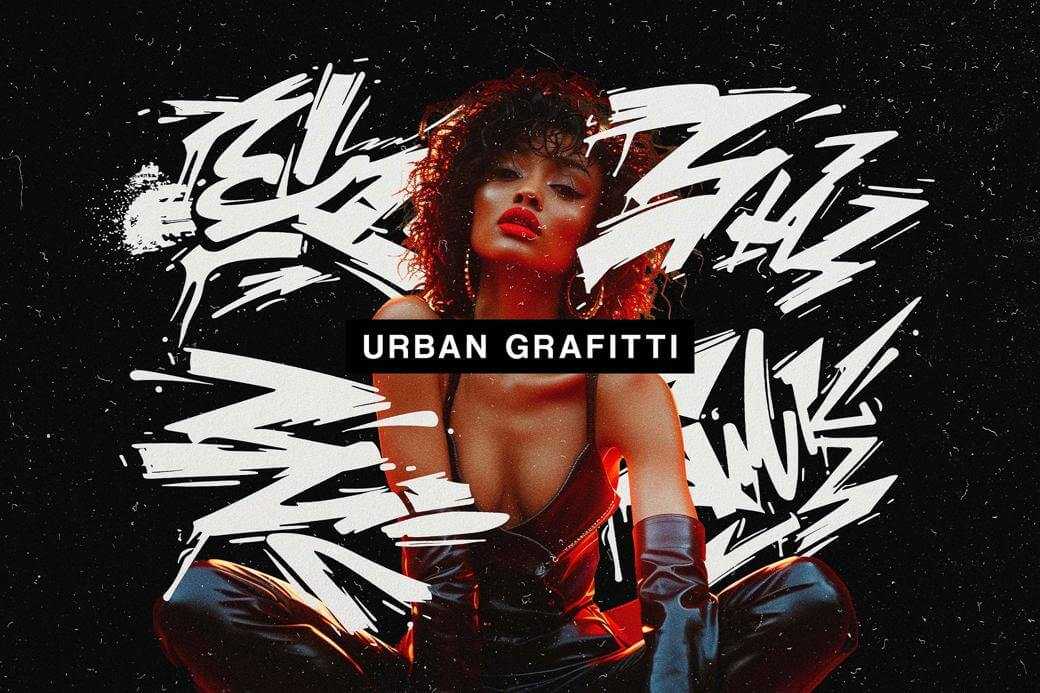 Free Urban Graffiti Style Photo Effect PSD Mockup