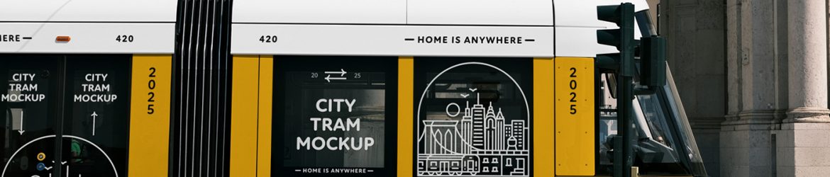 Free Urban Tram Mockup