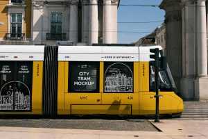 Free Urban Tram Mockup
