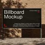 Free Urban Wall Steel Frame Outdoor Billboard Display Stand Mockup PSD Set