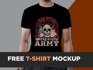 Free US Army T-shirt Mockup PSD