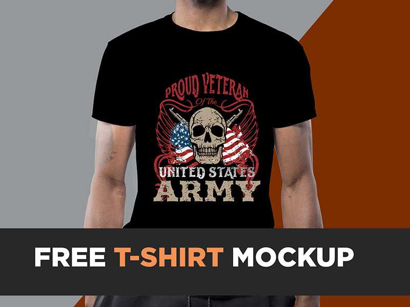 Free US Army T-shirt Mockup PSD