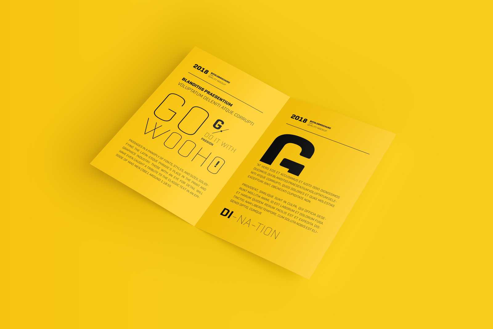 Free US Letter Bifold Brochure Mockup