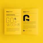 Free US Letter Bifold Brochure PSD Mockup