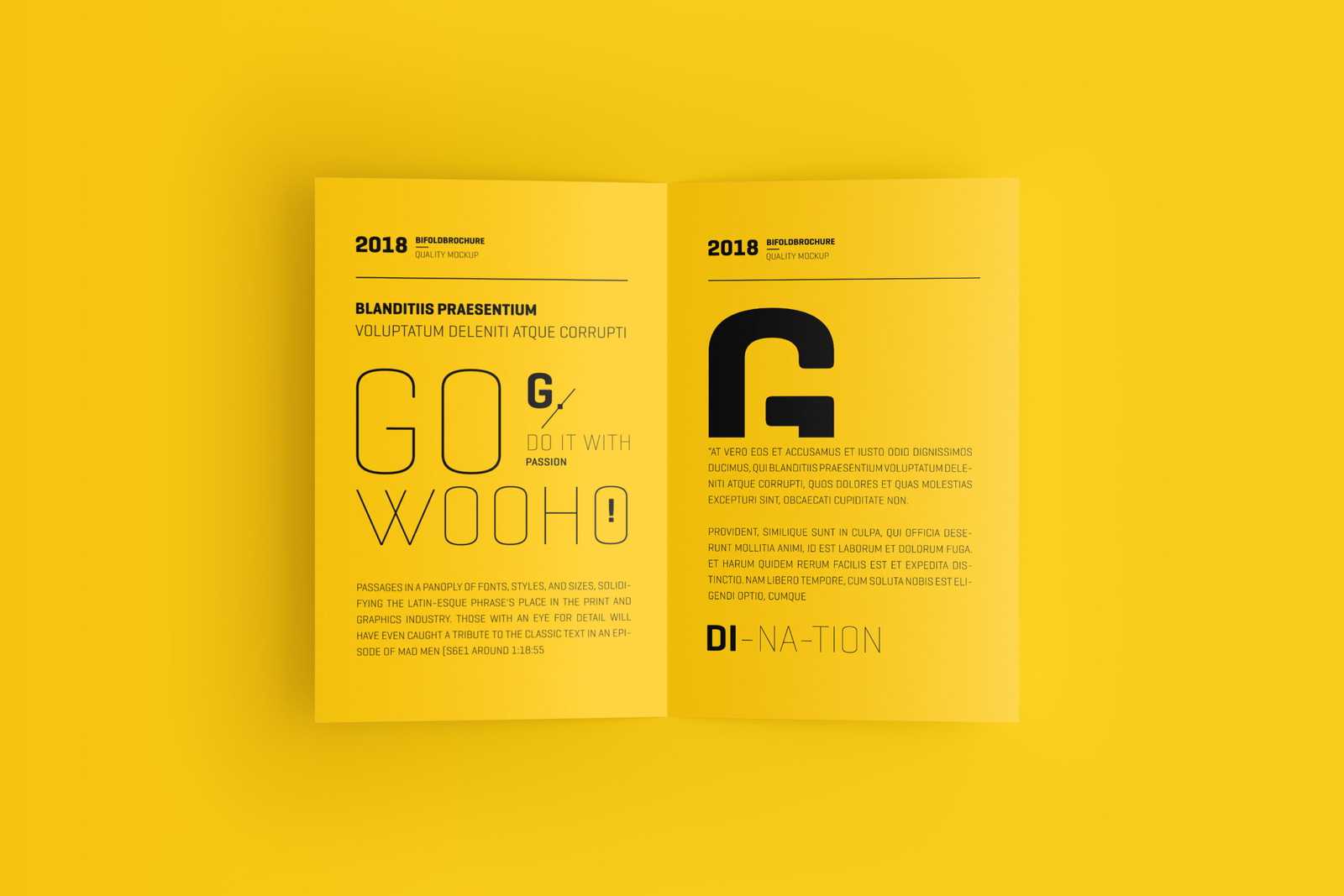 Free US Letter Bifold Brochure PSD Mockup