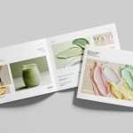 Free US Letter Landscape Brochure Mockup Scene Presentation