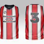 Free V Neck Basketball Jersey Mockup PSD Set