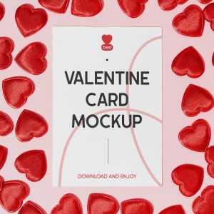 Free Valentines Card Mockup PSD