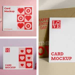 Free Valentines Card Set Mockups