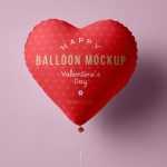 Free Valentines Day Heart Balloon Mockup