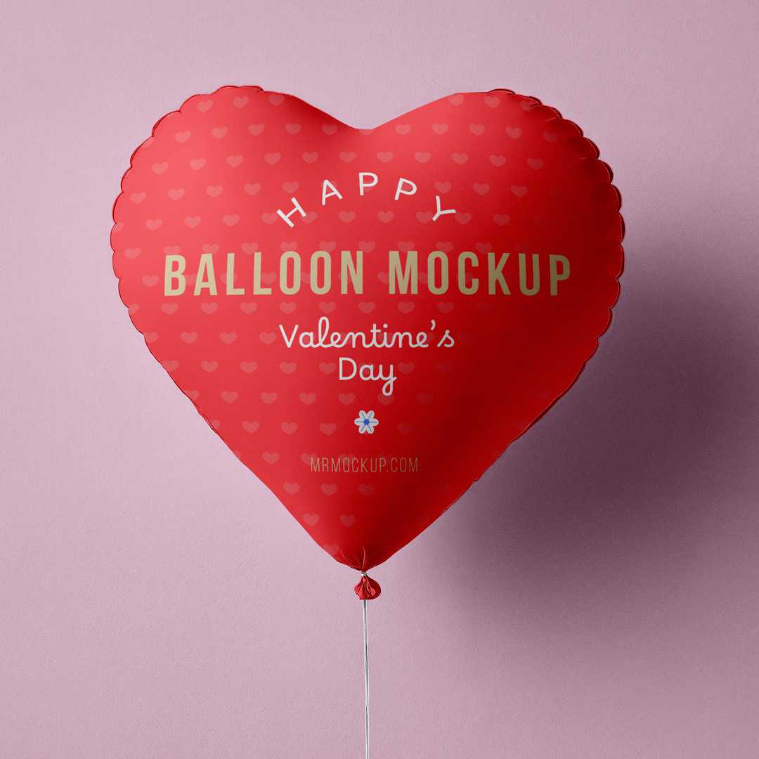 Free Valentines Day Heart Balloon Mockup