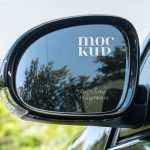Free Vehicle Rearview Mirror Decal Mockup PSD