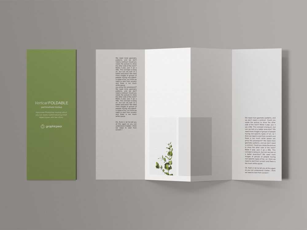Free Vertical 4 Foldable A4 Brochure Mockup PSD