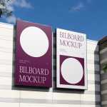 Free Vertical Billboards on Building Mockup
