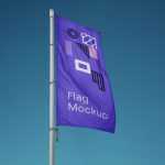 Free Vertical Flag Mockup PSD