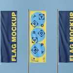 Free Vertical Flag Mockups PSD