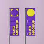Free Vertical Flag on Pole Mockup - Free PSD Download Free Vertical Flag on Pole Mockup
