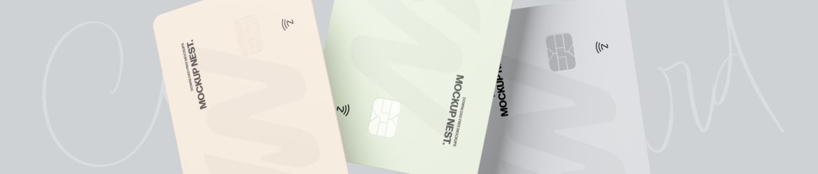 Free Vertical Floating Credit Card Mockup