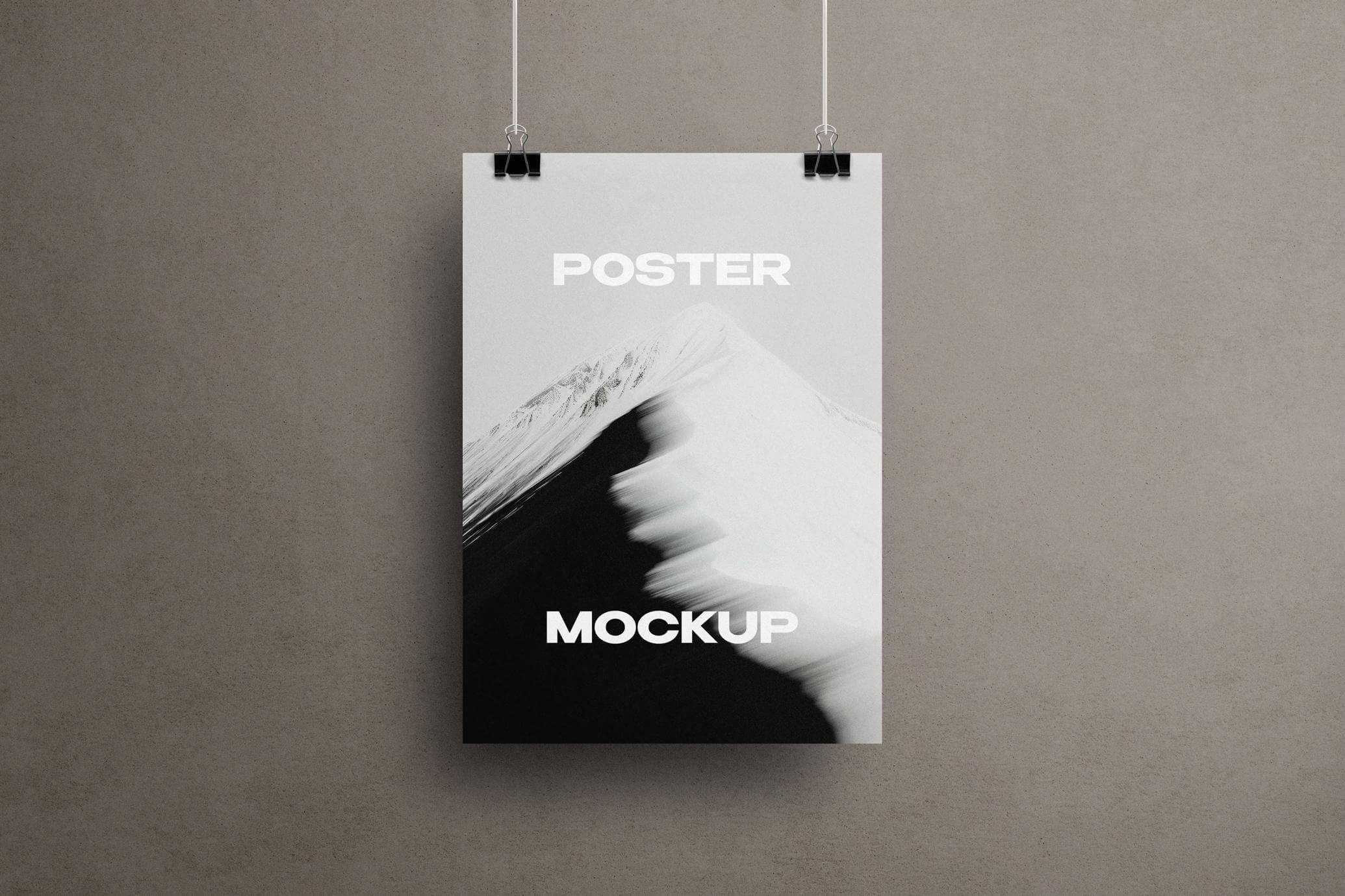 Free Vertical Hanging Poster Mockup PSD - Best Free PSD Mockups